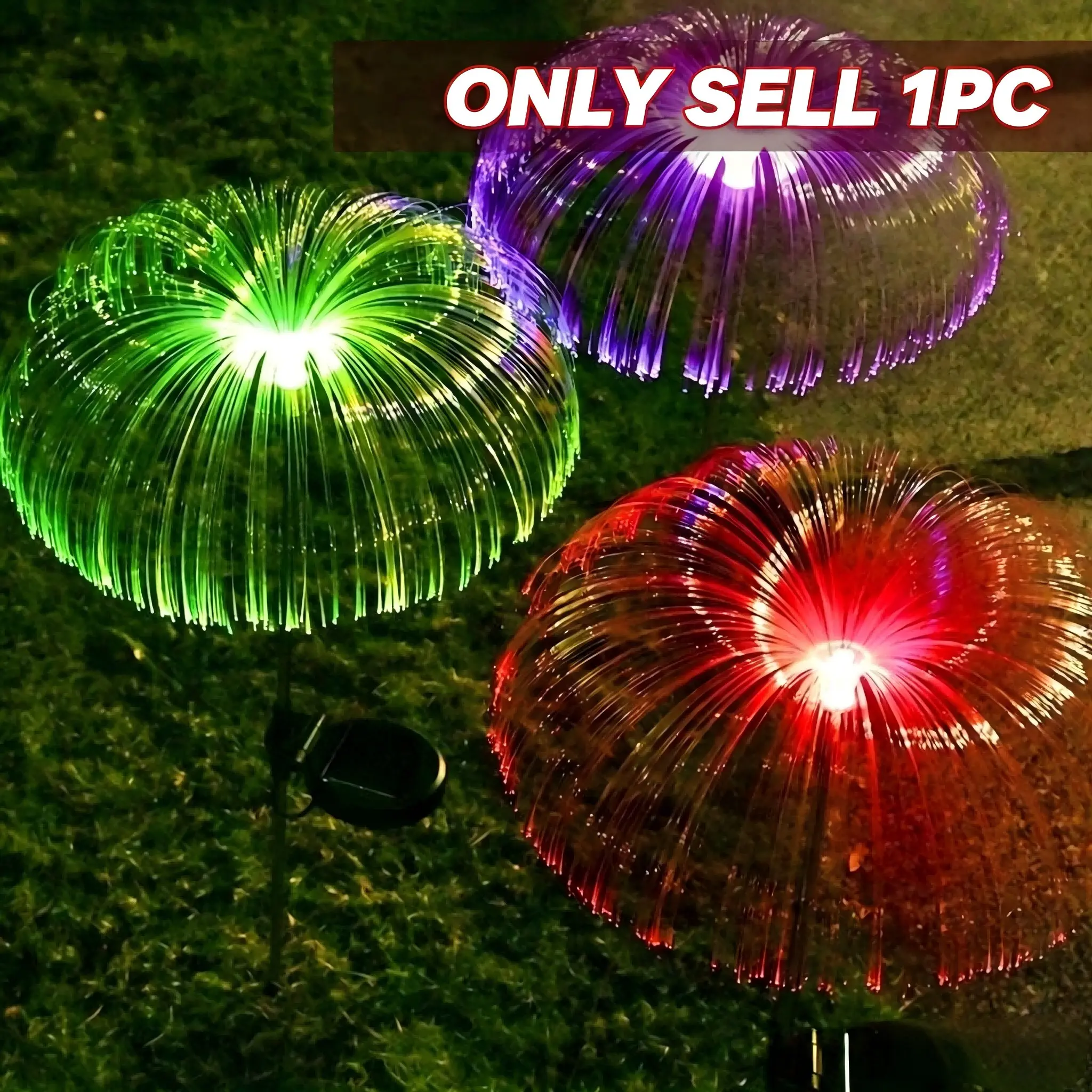 Solar Powered Jellyfish Design Garden Light, 1 Count 7 Color Changing Decorative Light, Outdoor Waterproof Light for Yard Patio Garden Pathway Holiday Decorations