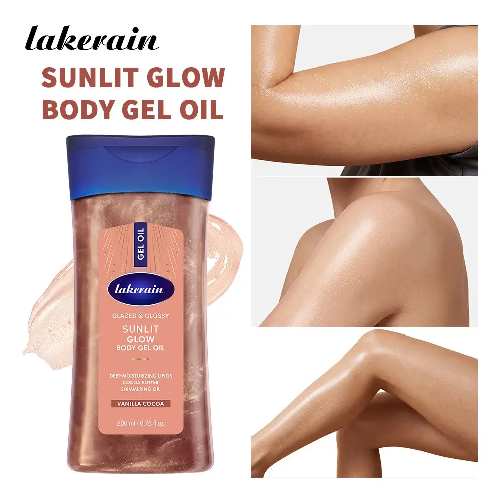 Champagne Shimmer Body Oil, Sheer Golden Glow Body Care, Silky Hydrating Non-Greasy, Cocoa Butter for Soft Skin, Warm Vanilla & Cocoa Scent Aroma, Ideal for Dates, Vacations & Everyday Radiance