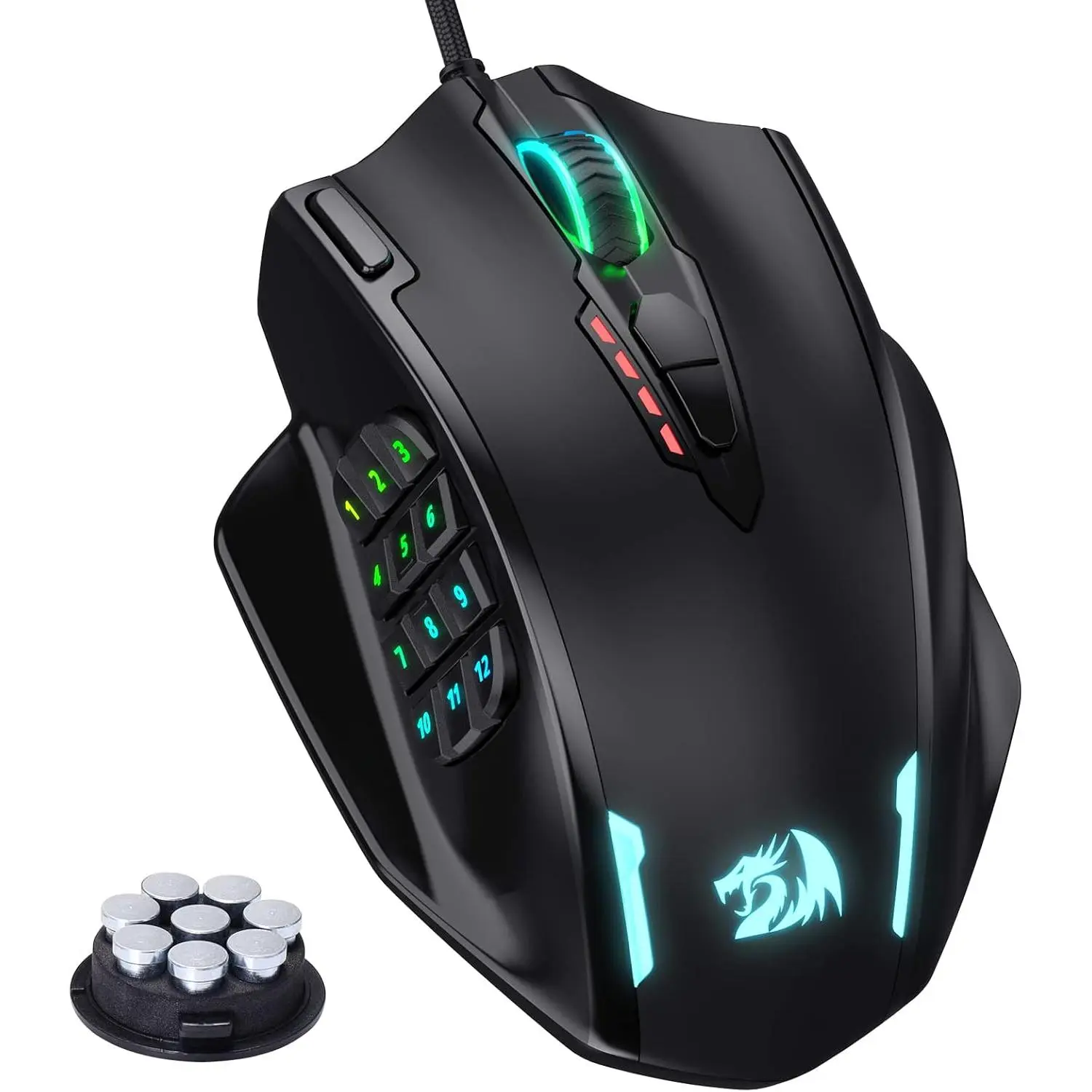 M908 Wired MMO RGB Gaming  12400 DPI Remapping  |  Lag-Free Connection, Redefine Keybinding Macro, Vibing Backlight,  Grip  Comfort