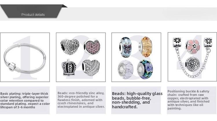 Beaded Crystal Bracelet with Crown, Heart & Snowflake Charms, Elegant Fashion Jewelry for Women, Perfect for Daily Wear, Parties & Gifting