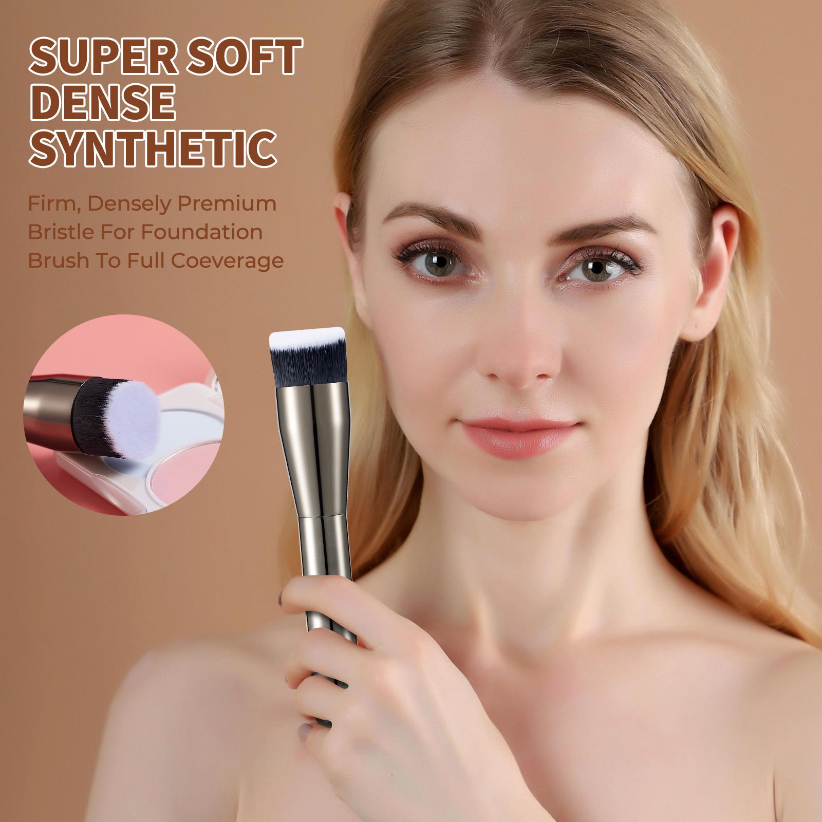 1Counts/Face Makeup Brush with Soft Bristles,Soft Makeup Brushes,Kabuki Brush,Eye Brushes,Professional Makeup Products for Women&Girls multifunctional cosmetic Gold Gray cute room stuff kabuki brushes stippling brush Angled Multi-Purpose Makeup Brush