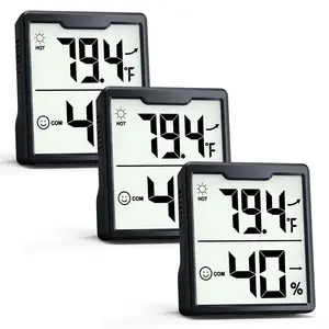 3 count Digital Hygrometer Indoor Thermometer Humidity Meter with Accurate Temperature and Humidity  for House,  Room, Greenhouse, Incubator -  Included