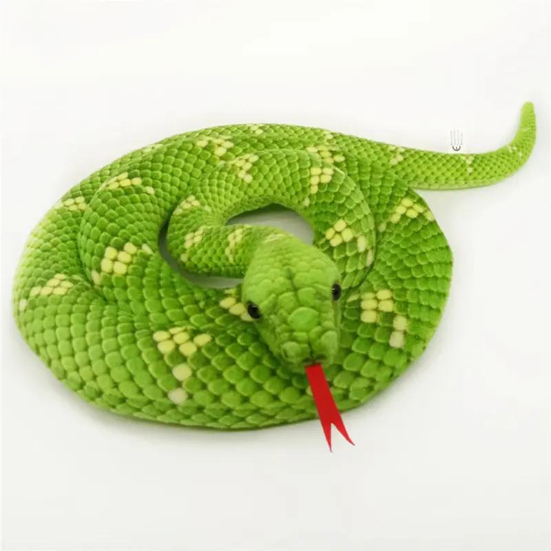 Lifelike Fake Snake Plush Doll - 2 Sizes Realistic Scale Python Stuffed Animal, Cotton Prank Toy with Detachable Tongue, Classic Coiled Reptile Shape for 3-4 Years, 1.76 oz & 3.53 oz Stress Relief Animal Science Teaching Aid