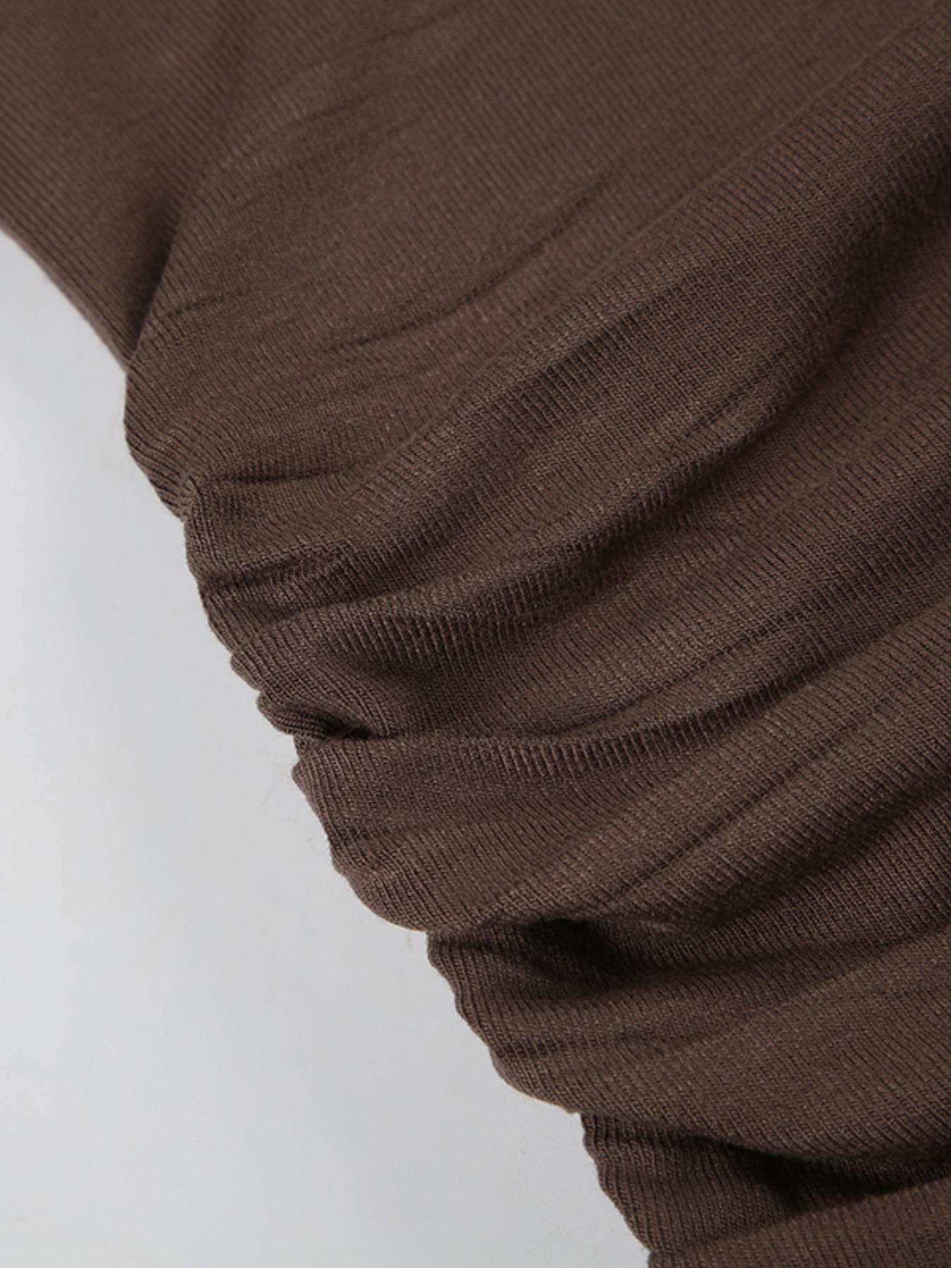 Women's Retro Ethnic Style Beaded Asymmetrical Shoulder Flounce Sleeve Flared Top, Slim-Fit Spring & Fall Fashion, Moderate Fabric