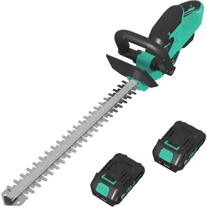 Portable Cordless Garden Hedge Trimmer, 22.4in Handheld Electric Lawn Cutting Shrub Bush Clipper with Brushless Motor, 3000RPM Double-Sided Dual Action Blades, 2/3in Blade Gap, 2 x 2.0 Batteries & Charger