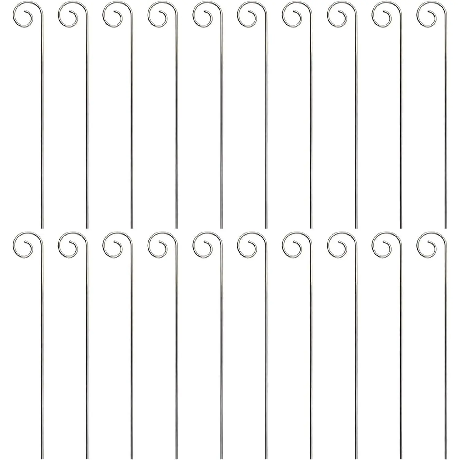 20 count  Garden  Label Hooks, Garden Stakes,  Sign Stake Rustproof Deformed Garden  Sign Hooks  Rods for Flower, Planter,  Support Garden Stakes (20cm)