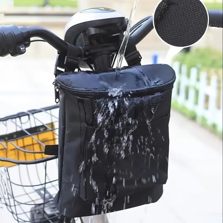 YYW1 Multifunctional Bike Handle Bag, Bicycle Accessories, Large Capacity Storage Pouch, Zippered Front Pocket, Ideal Bikes and Motorcycles
