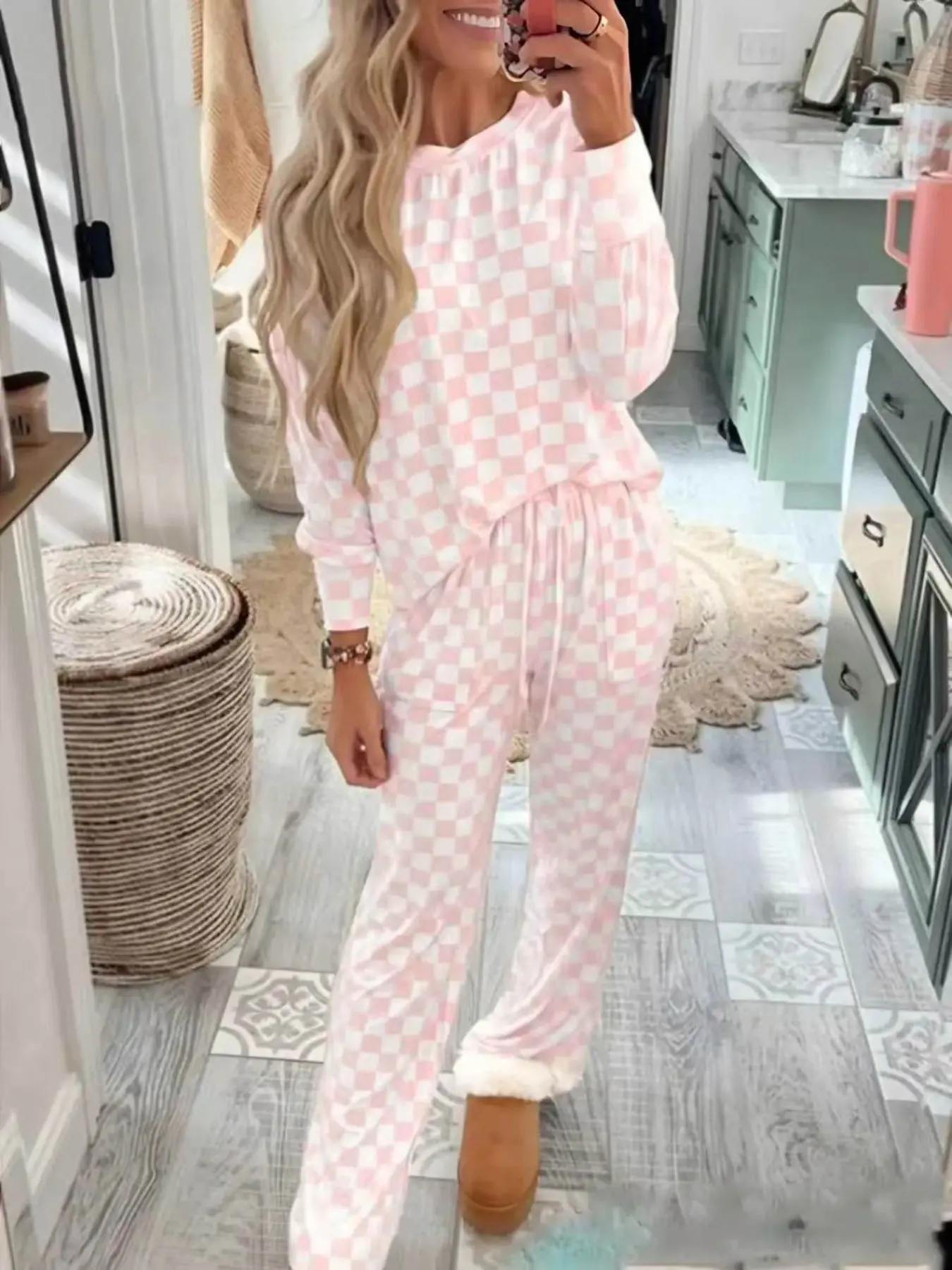 Sexy Long Sleeve and Pants Pajamas for Women, Autumn Cross-Border Fashion Sleepwear Loungewear, Comfortable and Stylish Nightgown Set