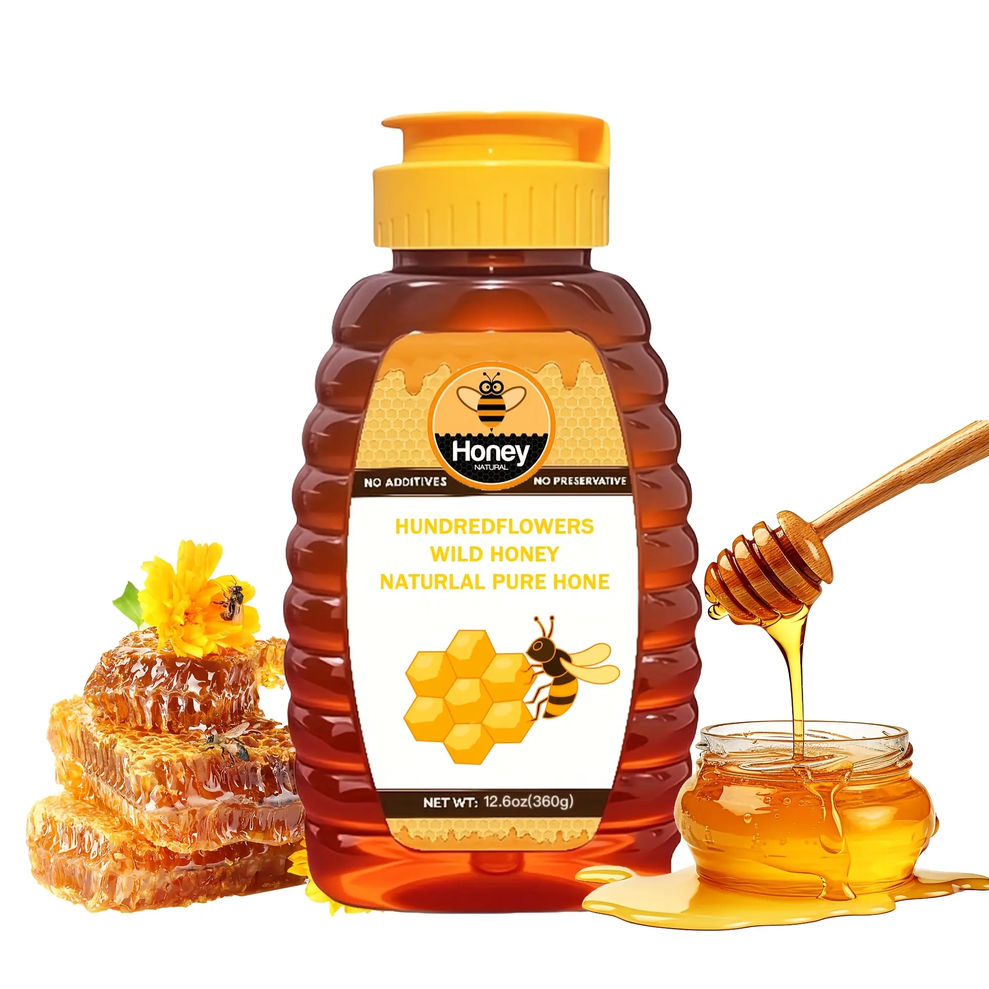 8.82/12.6 oz – No additives, highly versatile, healthy sugar substitute, sweetener, pure honey, raw honey, chemical-free honey, bulk honey; suitable for vegan diets and keto lifestyles.