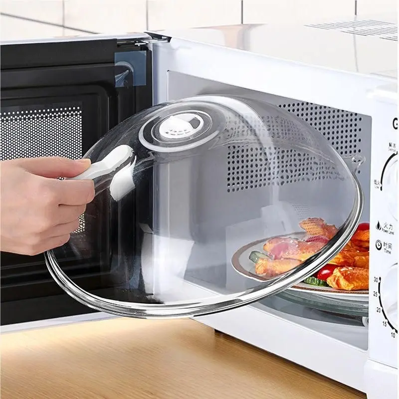 1pc  Microwave Splatter Cover with Handle, Reusable Microwave Lid for Food, Modern Kitchen Utensils, Kitchen Gadgets, Kitchen Accessories