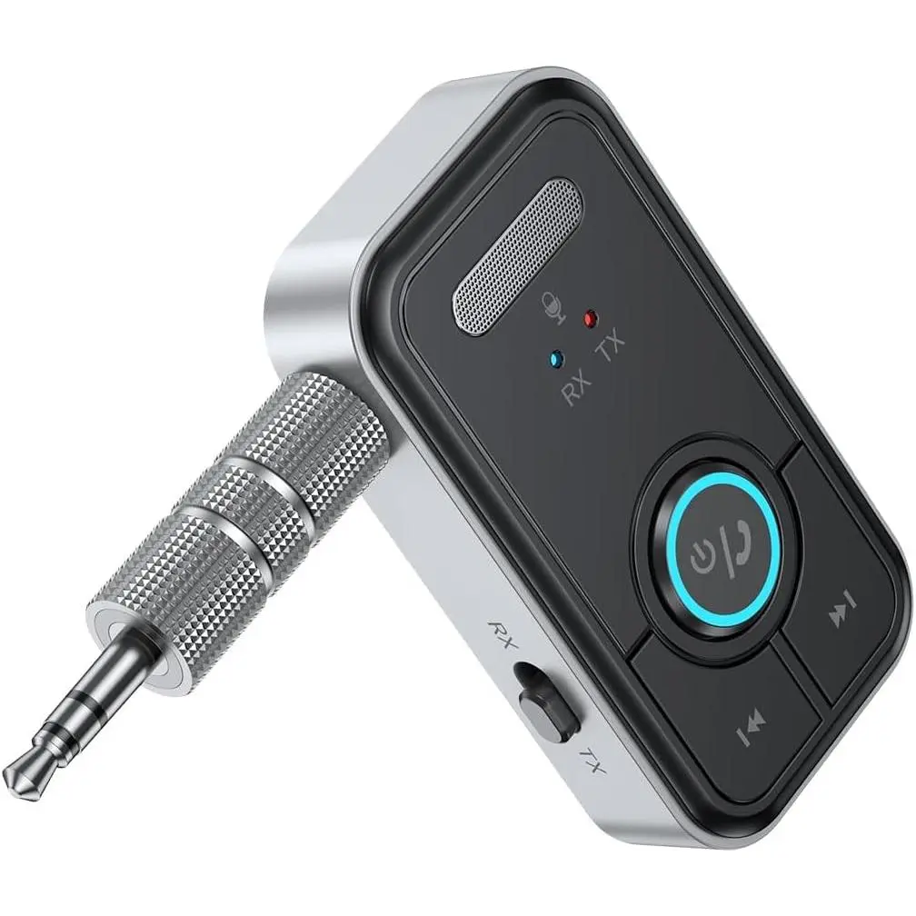 Bluetooth 5.3 Audio Adapter for Car , aux bluetoothMusic Streaming,Wireless Audio Receiver for Hands-Free Calling & Compact Fast Charging Long Standby