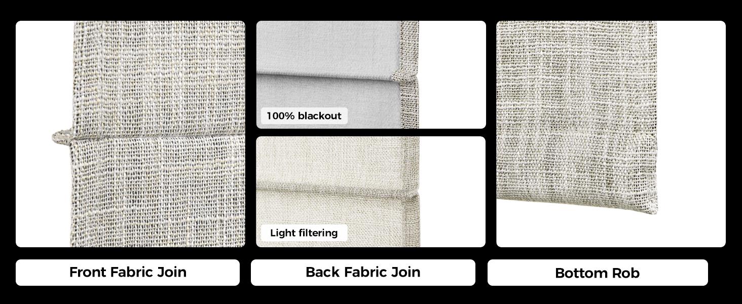 No Drill Cordless Roman Shades for Windows, 20" W * 64" H - 100% Blackout - Linen - Beige