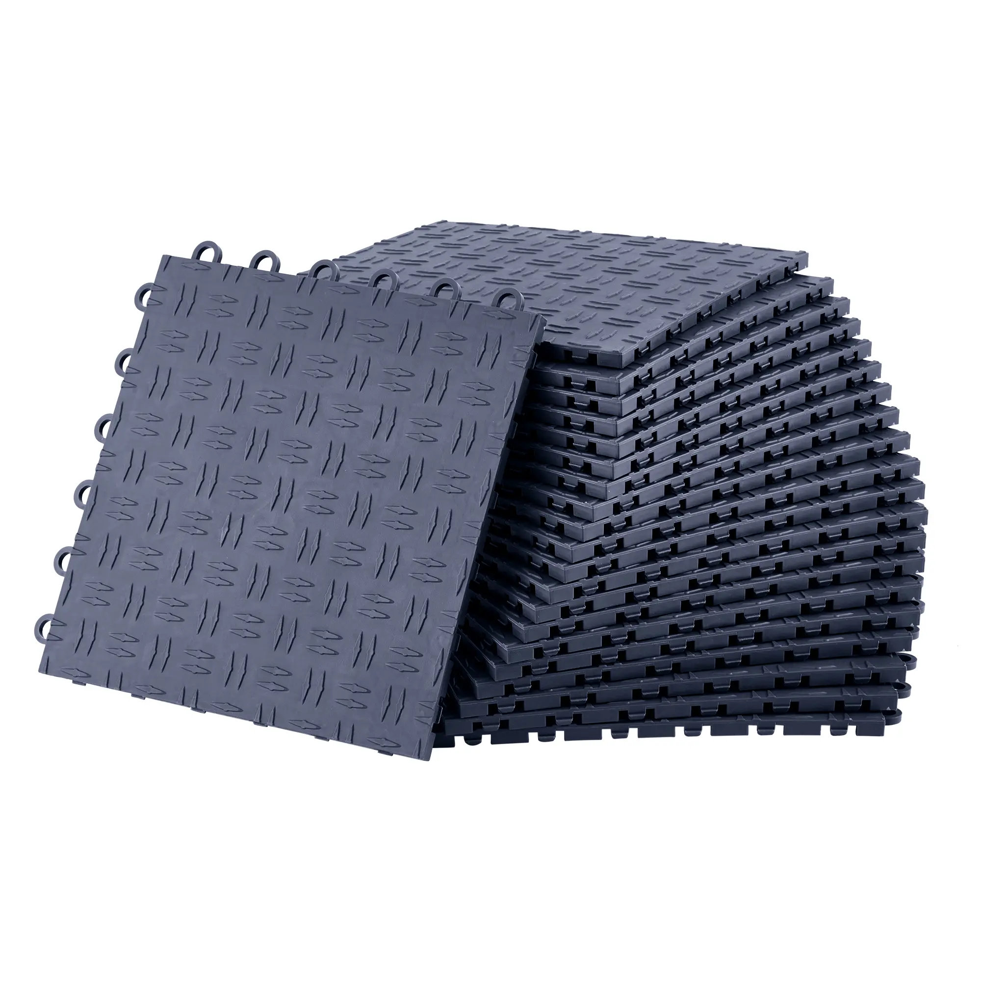 50 Pack Interlocking Garage Floor Tiles, 12"X12" Non-Slip Garage Floor Covering Tile, PVC Garage Flooring Tiles for Warehouse, Basement,Graphite Gray