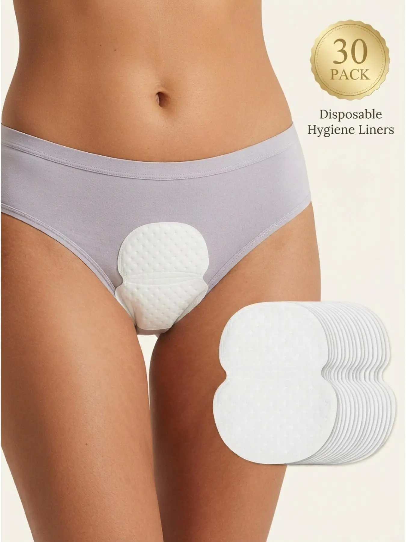 30 pieces of women's disposable adhesive undergarment moisture-absorbing and sweat-wicking pads, private hygiene pads, anti-barebacking, anti-embarrassment, underarm moisture-absorbing pads, multi-functional body padding