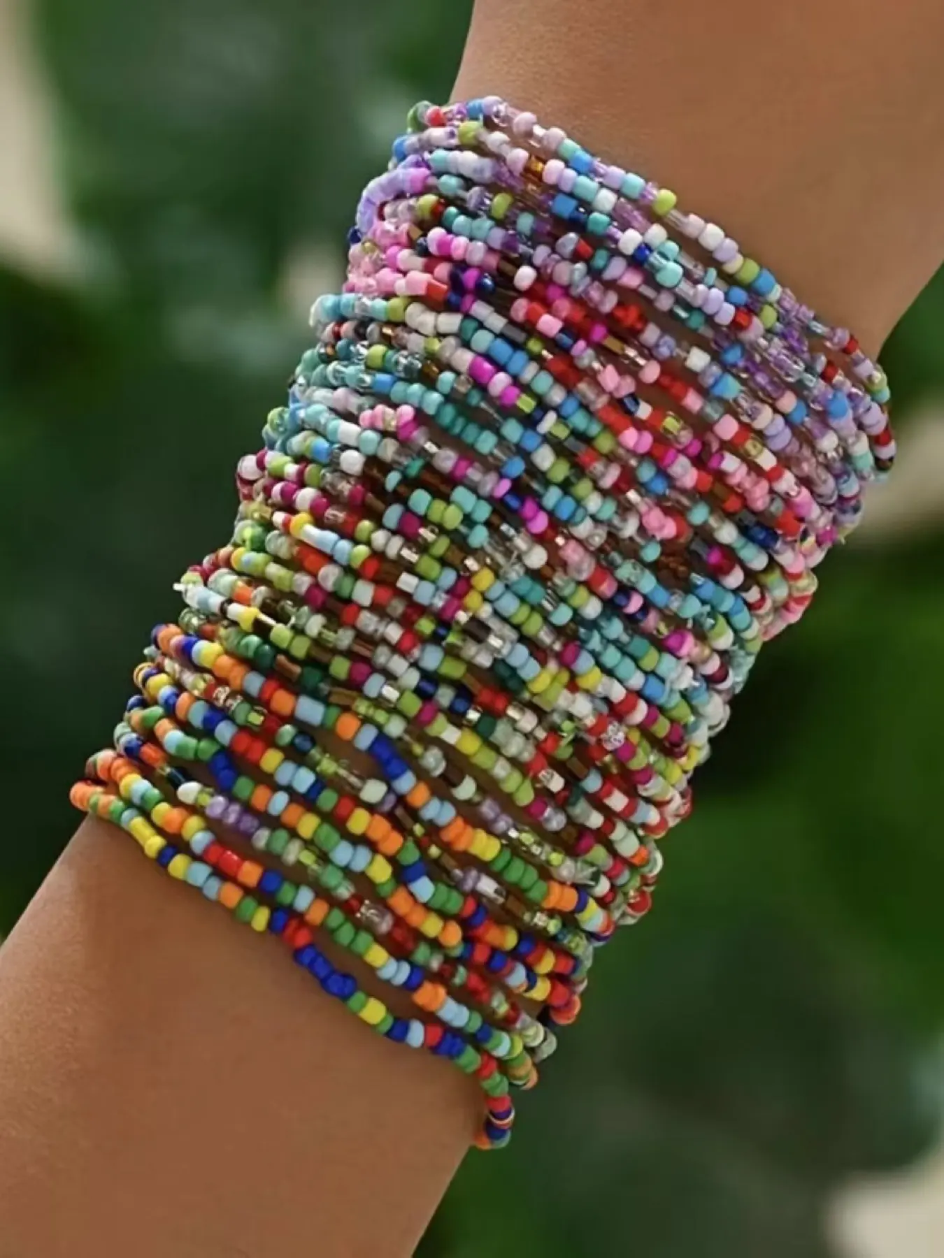 Bohemian Style Colorful Beaded Bracelet Set, 30pcs Stretchable Multicolor Stackable Jewelry for Women & Girls, Perfect Summer Accessory, Boho Style Bracelet, Elastic Bangle