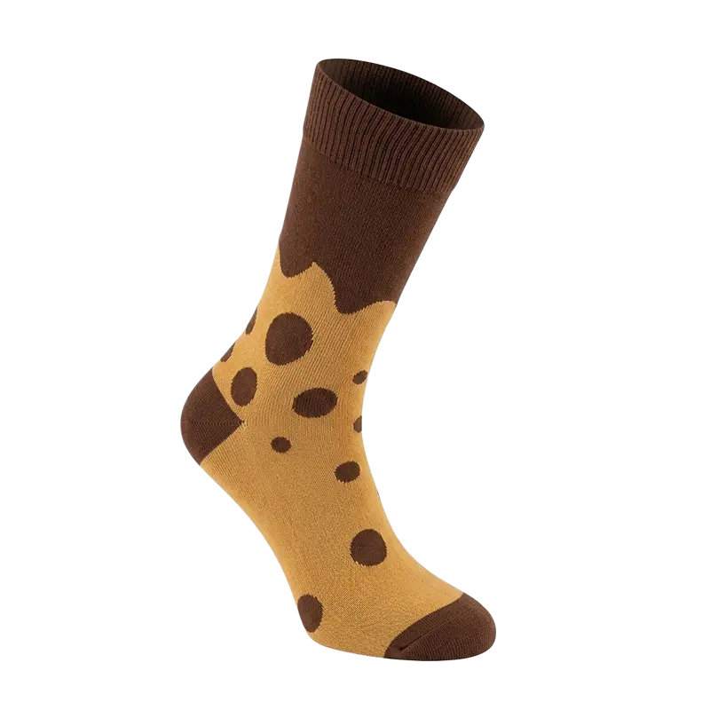 JUPICHUBI 1 Pair Funny Food Socks for Women Men, Combed Cotton Novelty Crew Socks with Cute Cheese Fruit Jacquard Pattern, Soft Breathable Mid-Calf Casual Socks, Foodie Lover Gift Socks