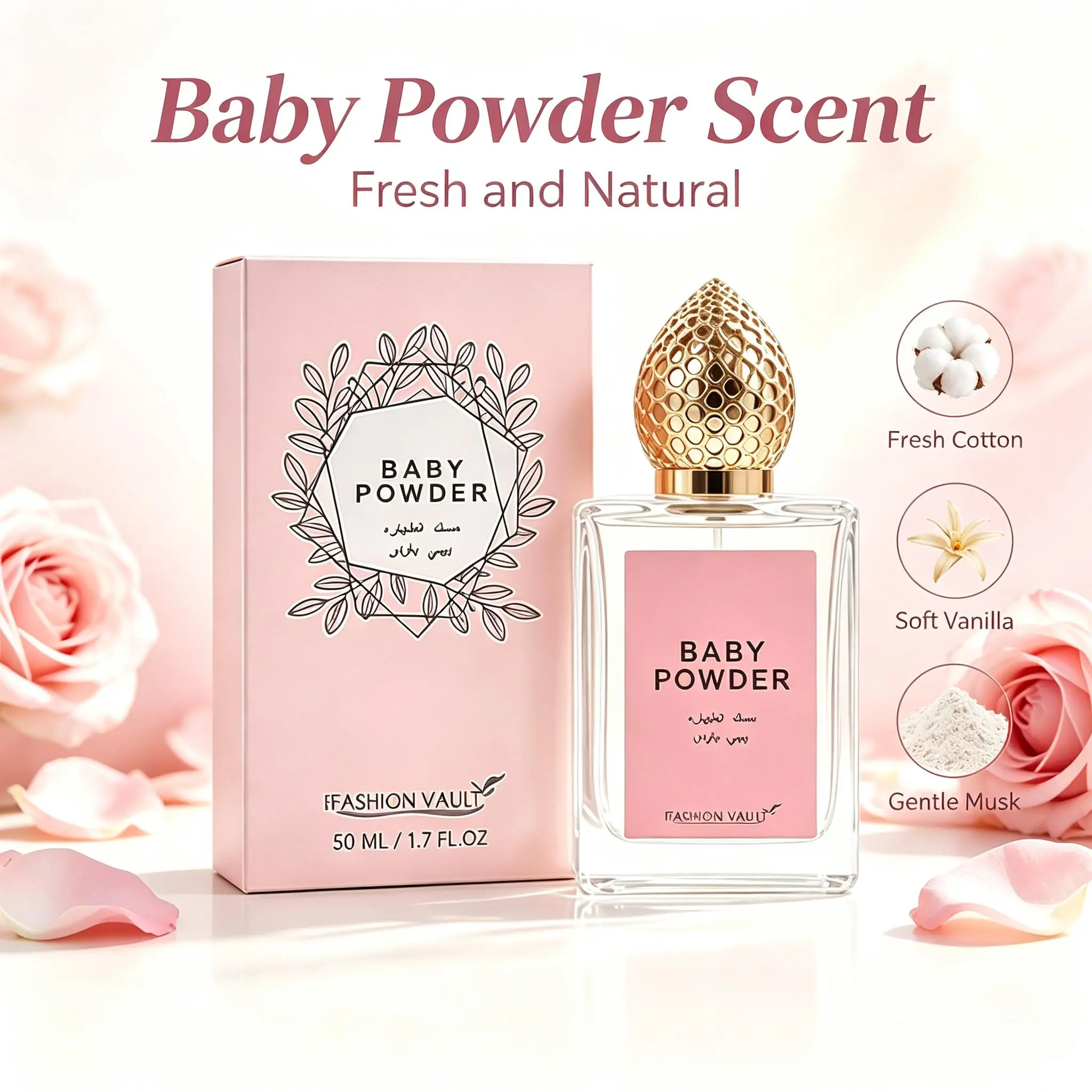 50ml Women's Light Perfume, With The Fragrance Of Baby Powder, Vanilla, A Cute And Gentle Scent, Long-lasting Fragrance. This Unique Flavor Is An Excellent Gift For Women.