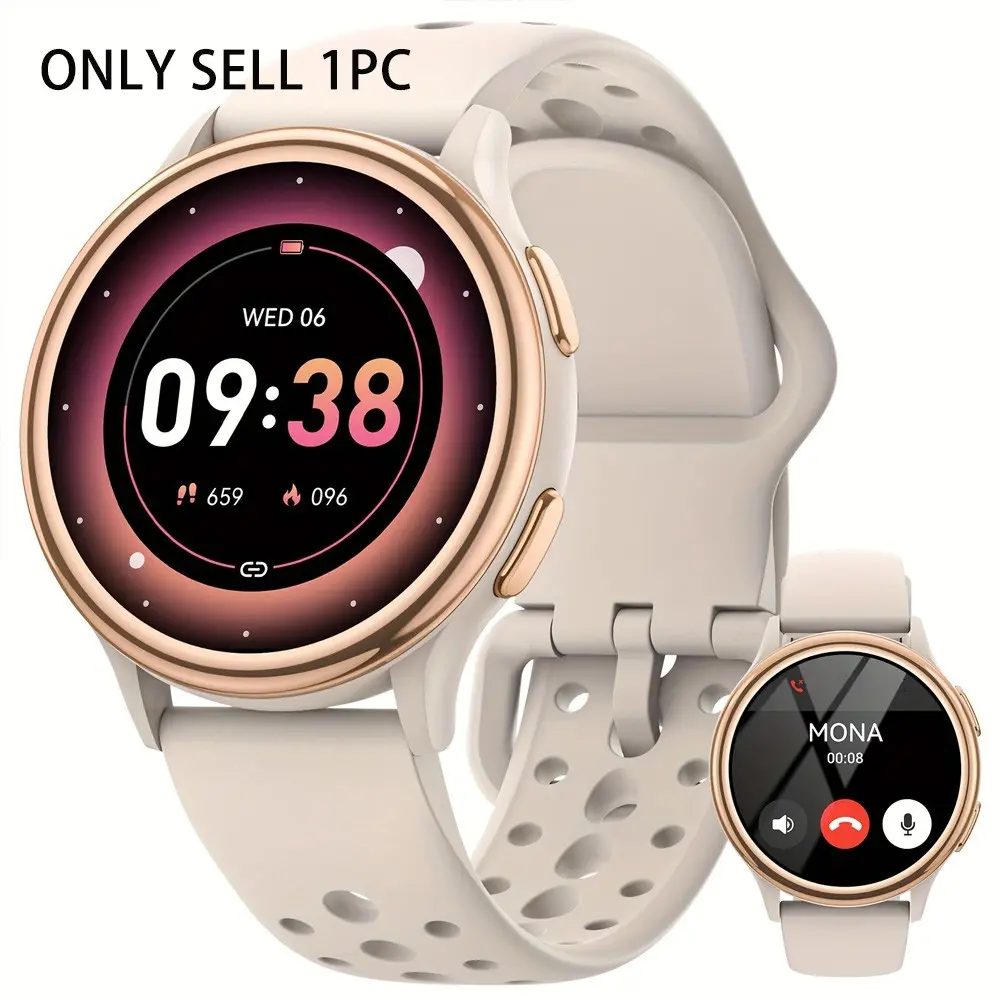 Smartwatch for Women, Health Smartwatch, Waterproof Smartwatch, Large Round Screen, Heart Rate Tracking, Smartwatch with Pedometer, Bluetooth-compatible Connectivity, Ip67 Water Resistance, iOS & Android Compatible