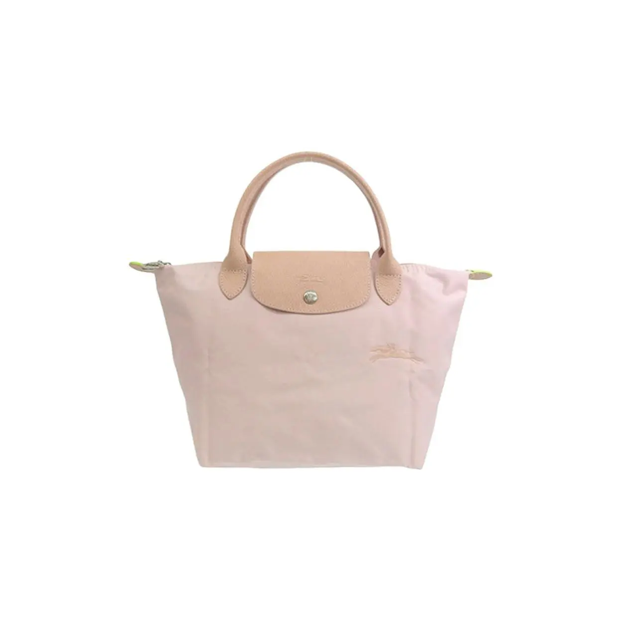 Longchamp Le Pliage Green 23 Solid-Color Flap-Zip Crossbody Bag – Canvas and Leather, Small Size, Women’s Sakura Pink