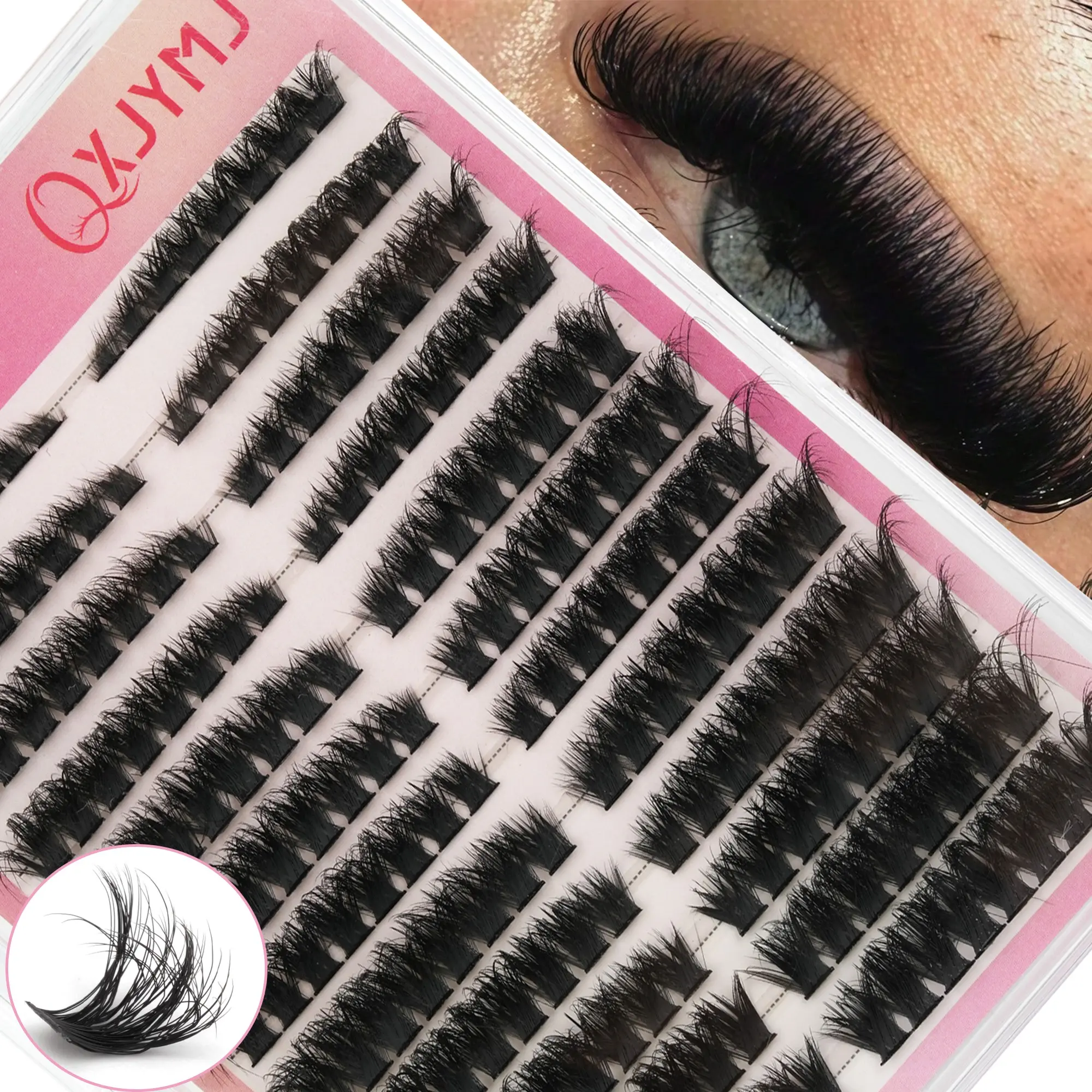 12-Row Dramatic False Eyelashes, Cat Eye Style, 100D, Reusable, DIY Makeup, Beginner Friendly, Enhances Eyes, Suitable for All Occasions, Easy Diy Eyelashes