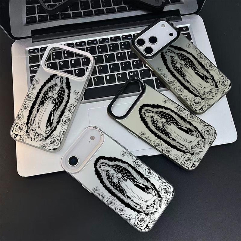 Virgin Mary Pattern Case for iPhone 17 Pro Max 17 Air 16/15/14/13/12/11 Pro Max Plus Retro High-end Shockproof Drop Screen Protection Cute Durable PC Smartphone Cover