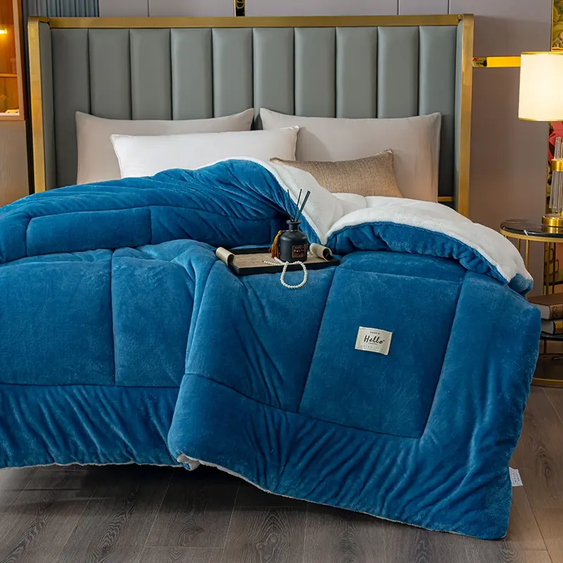 Must-have for Cold Winter, No More Cold Bed, Double-sided Ultra Soft Warm Milk Velvet & Lamb Wool, Instant Warm Touch Duvet, Cozy Warm Bedding