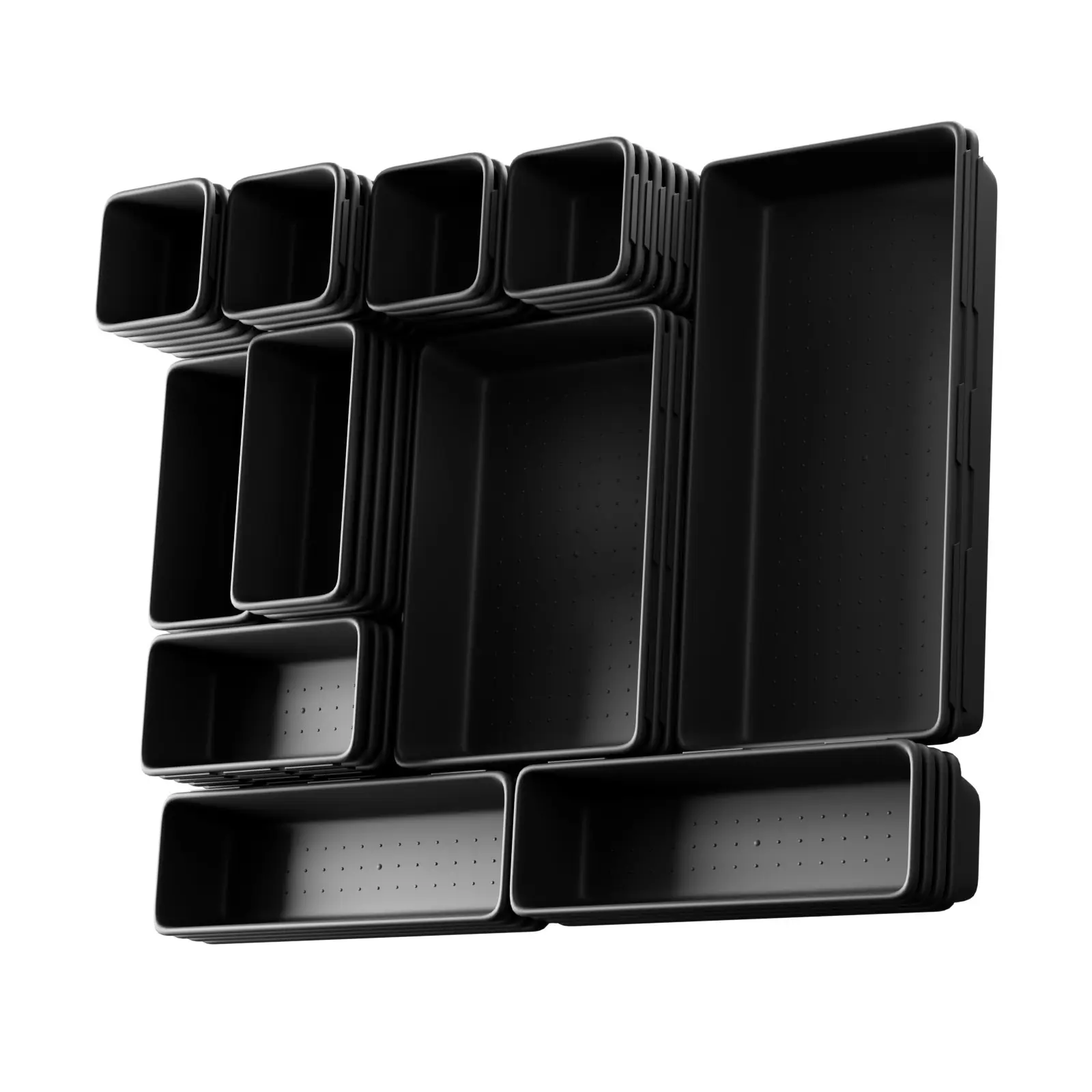 70PCS Tool Box Drawer Organizer Set, Five Sizes Interlocking, Tool Tray with Eva Non-Slip Pads, Ideal for Garage and Office