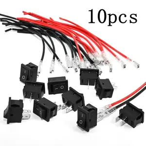 10-Pack Mini Rocker Switch, T85 SPST 2-Pin ON/Off Switch 12V/20A, Pre-Wired Power Switch for Automotive, Marine & 120V/10A Use