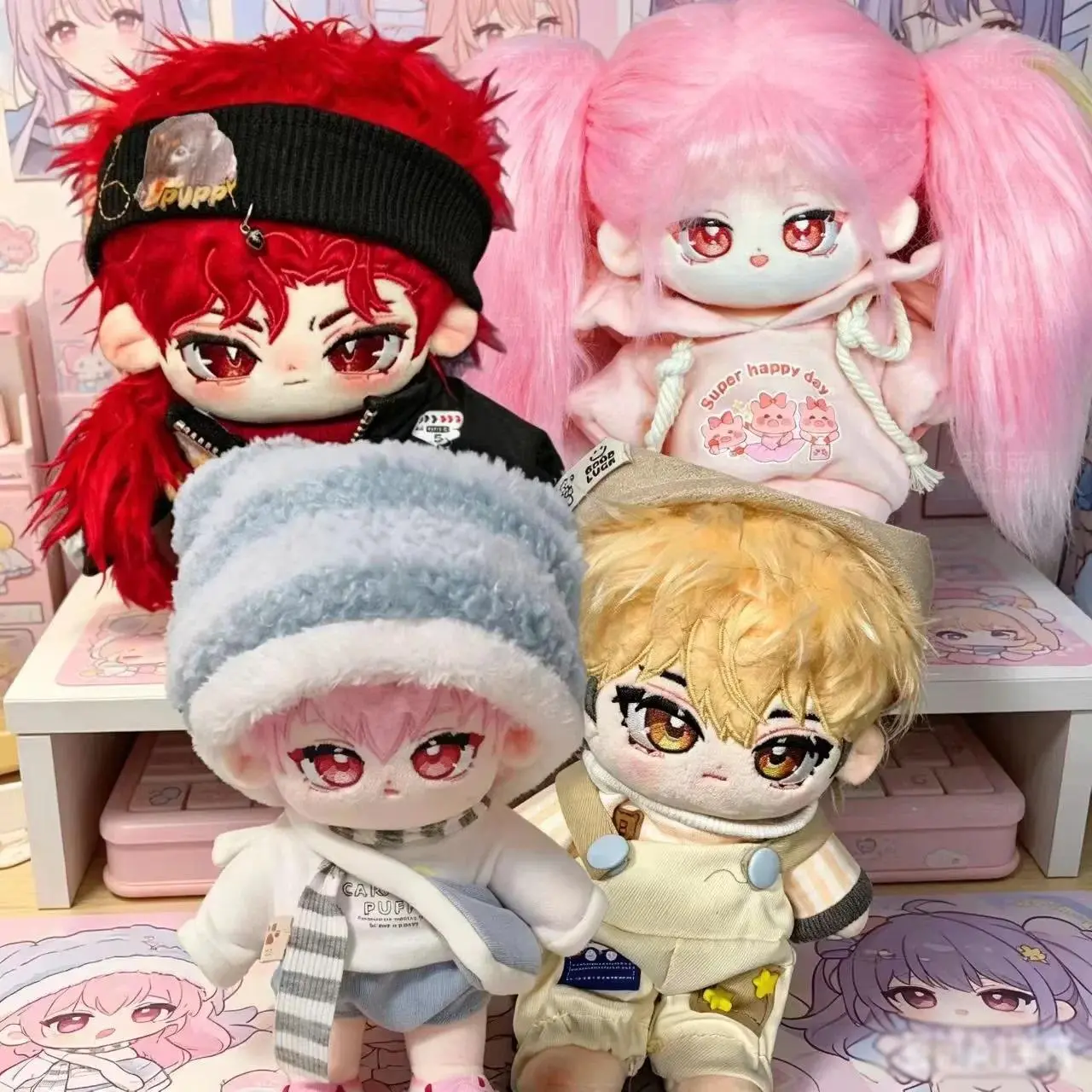 20cm Anime Link Click Vein Felix Charles Lucas Cosplay Plush Doll Body With Skeleton Dress Up Cotton Doll Clothing Toy Fans Gift