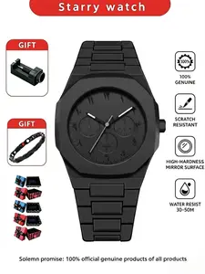 Men's Two-Piece Quartz Watch, Elegant and Comfortable, Minimalist Style, Rubber Case, All Seasons, Battery Operated