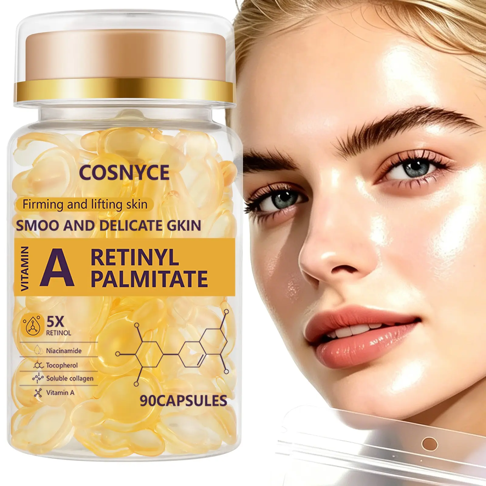 90 Count Facial Essence, Hydrating Face Serum, Nourishing Care, Gentle Skincare, Suitable for All Skin Types, Moisturizing, Liquid Form