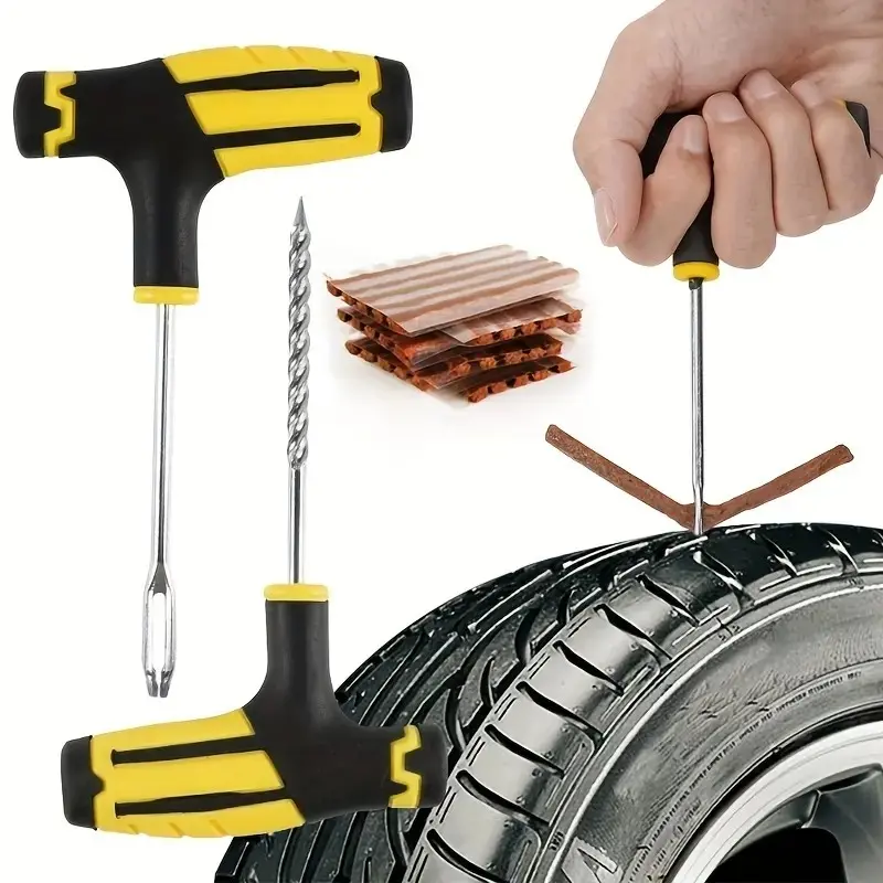 Complete Tire Patch Kit for Vacuum Tires, Quick Repair Tool, Tire Repair Tools for Motorcycles, Electric Bikes, Cars, Essential Tire Maintenance Gear