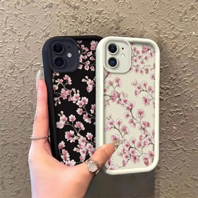 Phone case for iphone 11 12 12MINI Gift TPU Enhanced Peotection Delicate Pink Cherry Blossom Phone Case Drop-Resistant Protection Celestial Eye Layered Phone Case ROOJTMTDL
