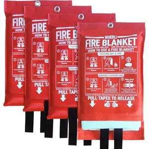 Emergency Fire Blanket 4 Pack 40" x 40" for Home and Kitchen