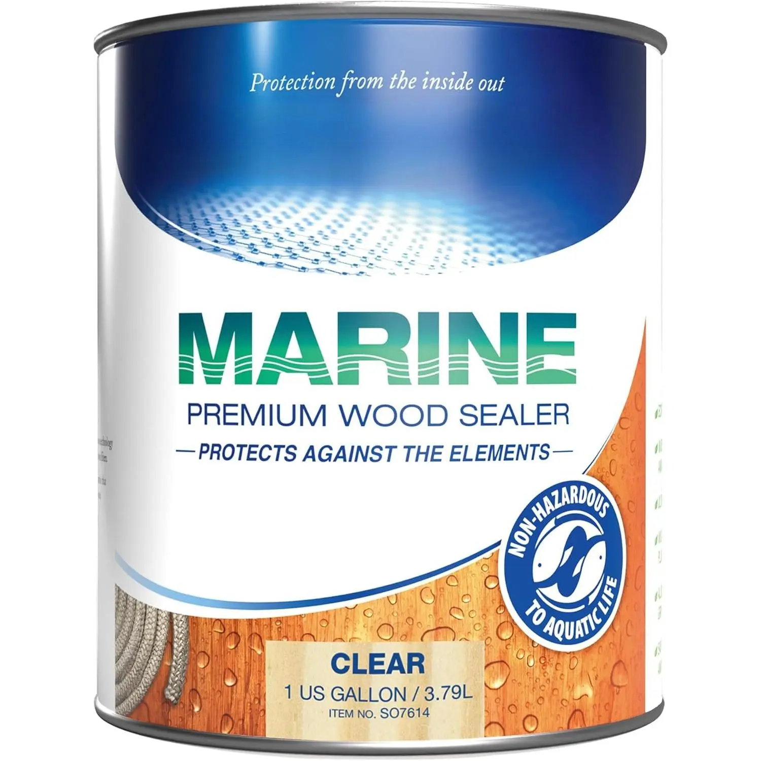 Marine Penetrating  Sealer and Waterproofer, Clear, 1 Gallon | Waterproofer & Stain, Water-Based, Ultra-low VOC formula, For high- areas