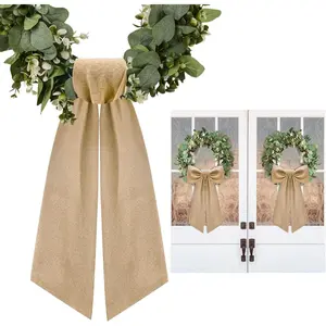 2 Pcs Burlap Wreath Sash for Front Door Linen Wreath Ribbon Bow for Yard Porch Garland Home Decorfidget toys