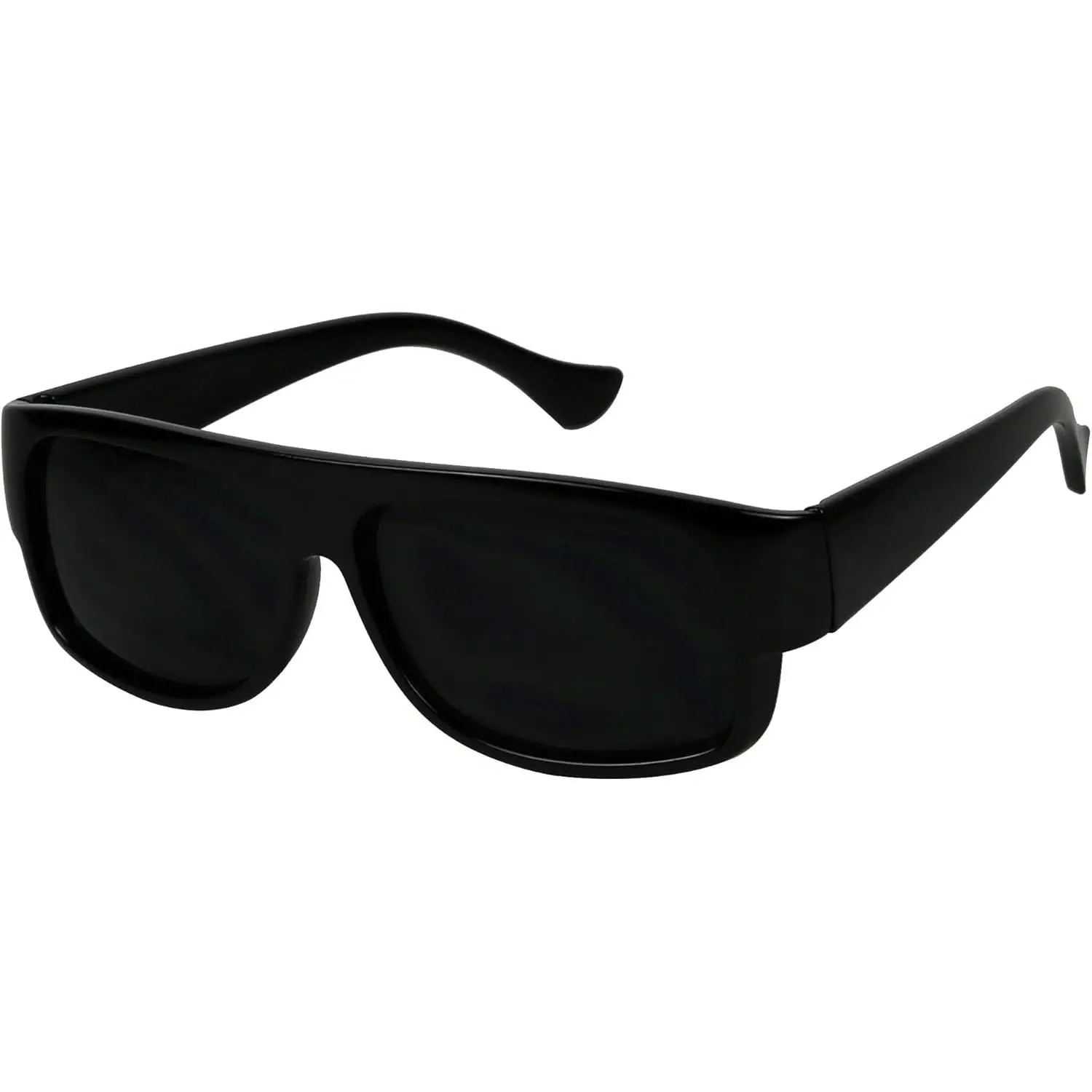 Oval Flat Top Locs Style Sunglasses UV Protection Black Dark Lens Vintage Eazy Old School Gangsta OG Large Shades