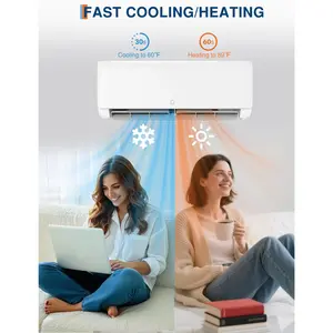 OP-12000 BTU Wall Mounted Mini Split Air Conditioner – 22 SEER2 Ductless Inverter AC with Heat Pump – Cools & Heats up to 750 Sq Ft – 110V – Alexa Compatible – White