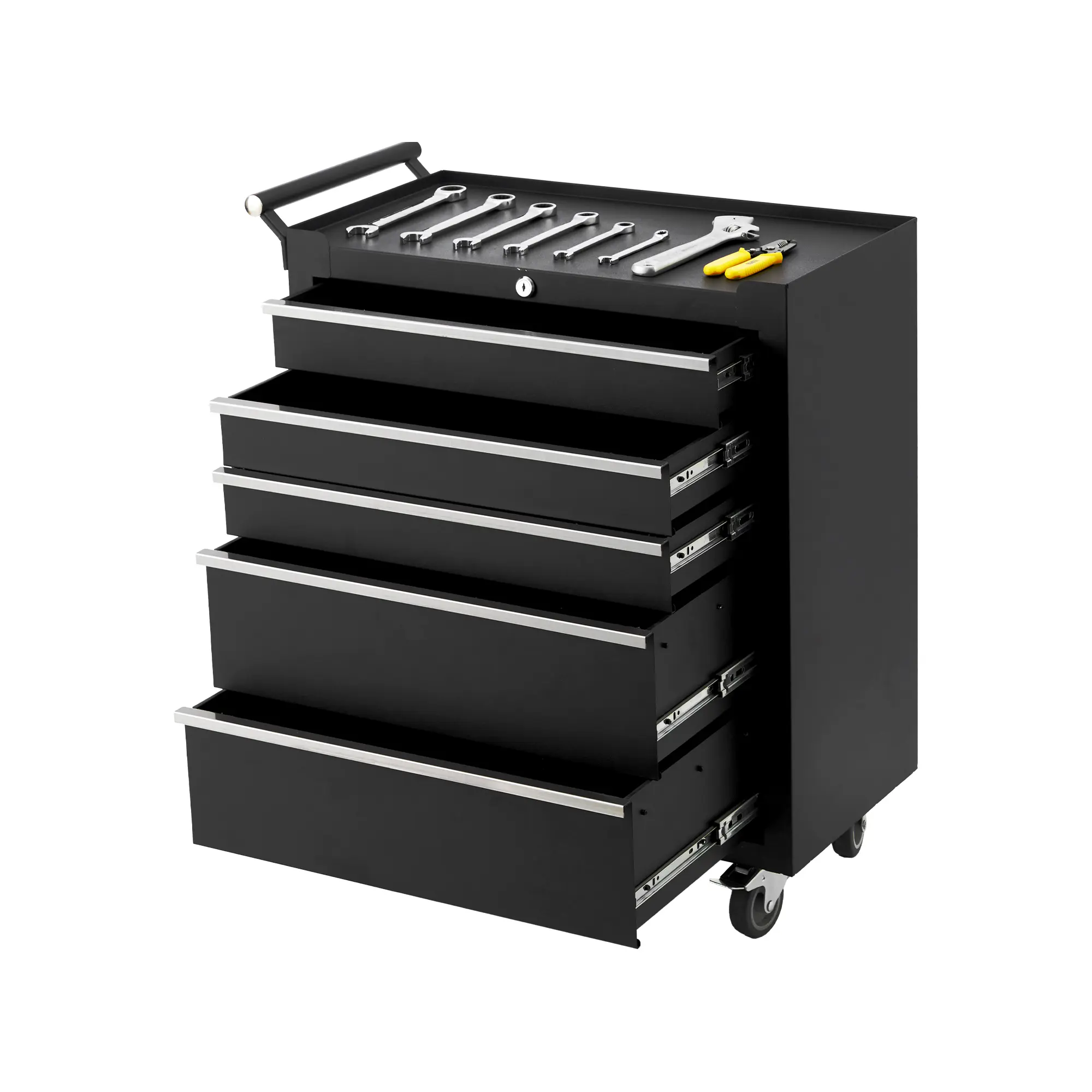 Garvee 6-Drawer Rolling Tool Workstation Organizer - Steel Cabinet with Locking Casters & Liner Mats - Heavy-Duty Portable Tool Chest for Garage, Workshop, or Warehouse