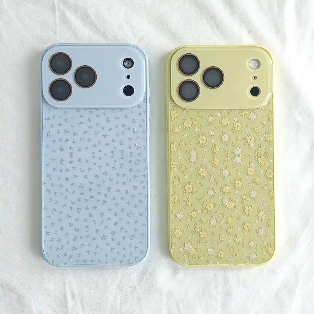 Vintage Aesthetic 2-in-1 TPU+PC Dual Layer Shockproof Phone Case - Delicate Tiny Floral, Silky Smooth Skin-Feel Crystal Cover with Anti-Slip Anti-Yellow Protection, Pastel Cottagecore Mobile Phone Accessory Compatible with All iPhone Series