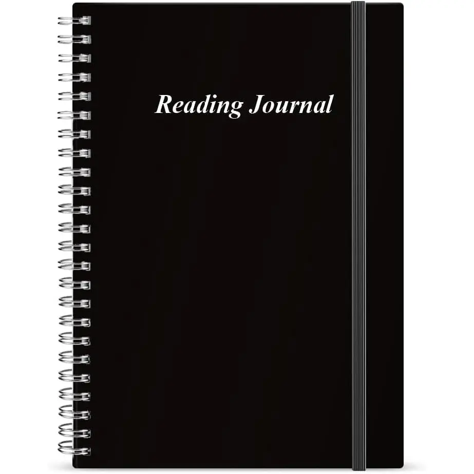 Reading Journal - Review and Track Your Reading Progress with 72 Book Reviews - Book Journal Reading Log Journal with  Pocket, 5.8" x 8.3", Black