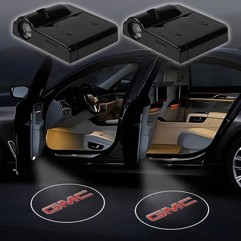 2PC Led Car Door Welcome Light Logo Shadow Projector Laser Lamp For GMC Terrain Sierra 1500 Yukon Acadia Savana Hummer Granite H3 Jimmy Auto Accessories