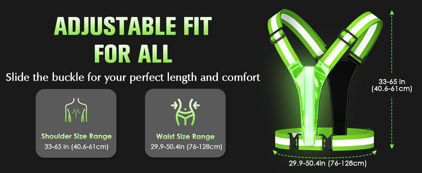 LED Reflective Vest, 5 Light Colors High Visibility Rechargeable Light Up Running Vest For Walking, Running, Cycling, Adjustable For Men, Women, Kids