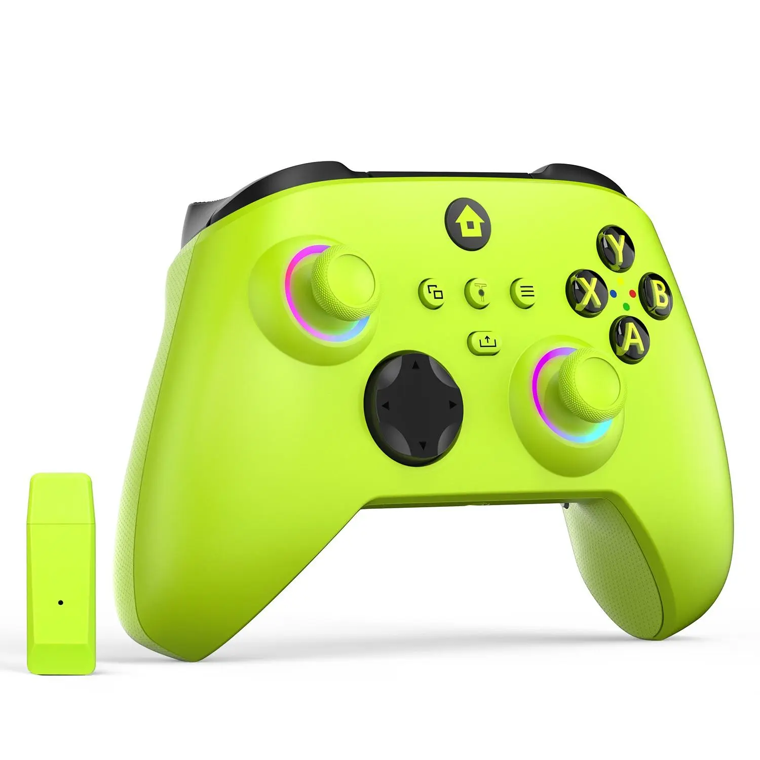 Wireless Controller for Xbox One, Xbox Series X/s, Xbox One X/s, and PC, RGB LED Lights, Customizable Buttons, Includes 2.4GHz Adapter