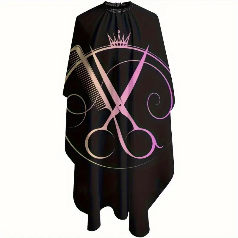 Pink Scissors Professional Hair Stylist Apron - Easy-Clean Barber Cape for All Hair Types, Salon Hairdressing Gown for Women & Men, Durable Salon Apron Haircare