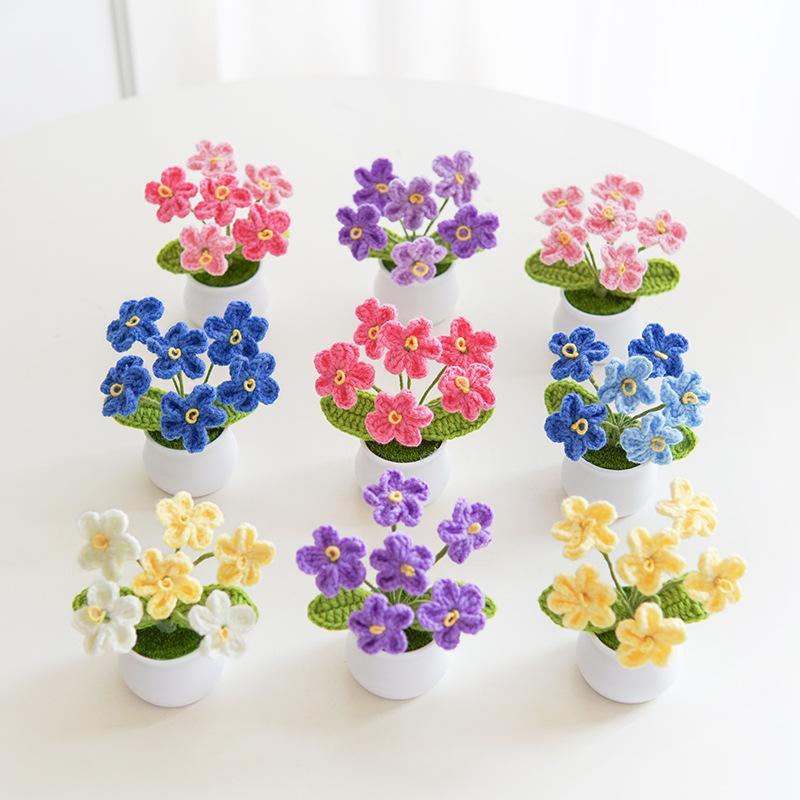 Cute Flower Design Crochet Plant (1 Count), Handmade Crochet Flower, Decorative Flower for Home Party Wedding, Artificial Flower Plant, Crochet Artificial Flowers, Artificial Flower Decoration, Flower Design Decorations