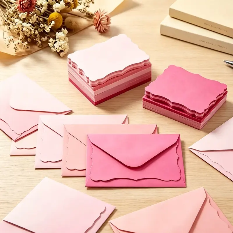 100pcs 5 Color Envelopes and Cards, Party Invitation Cards, Gift Envelopes, Perfect for Valentine's Day, Thanksgiving, Christmas, New Year