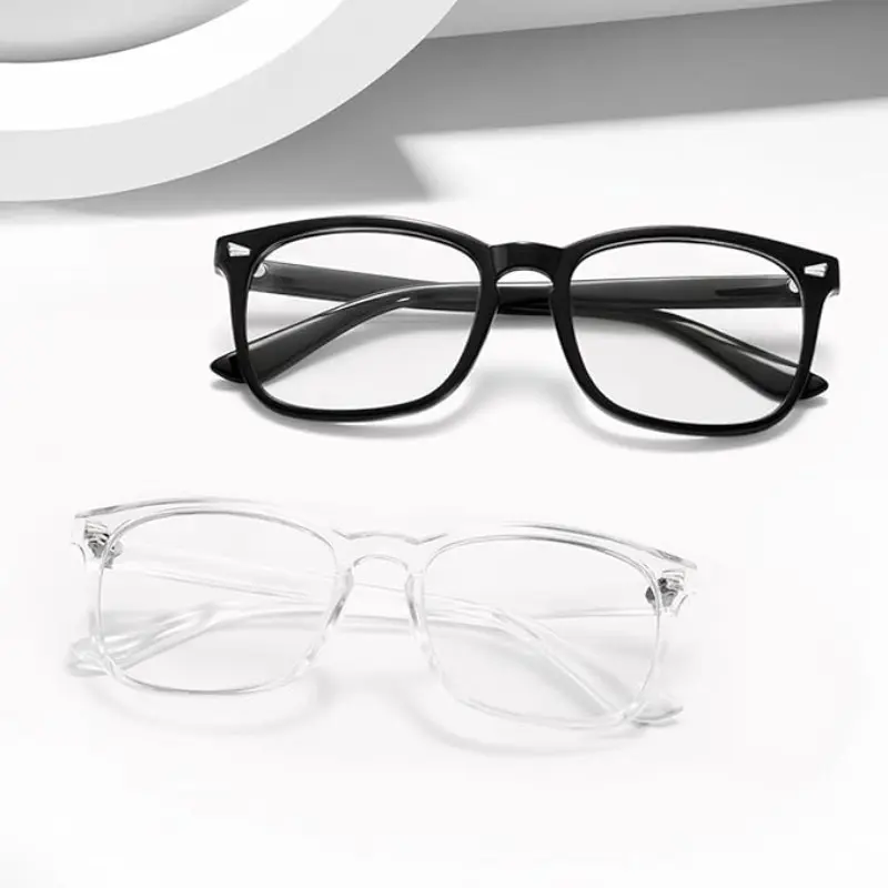 1 pair of men's and women's blue anti-blue glasses, fashion eye protection blue lenses, Blue Light Glasses, office computer goggles, party fashion personalized glasses