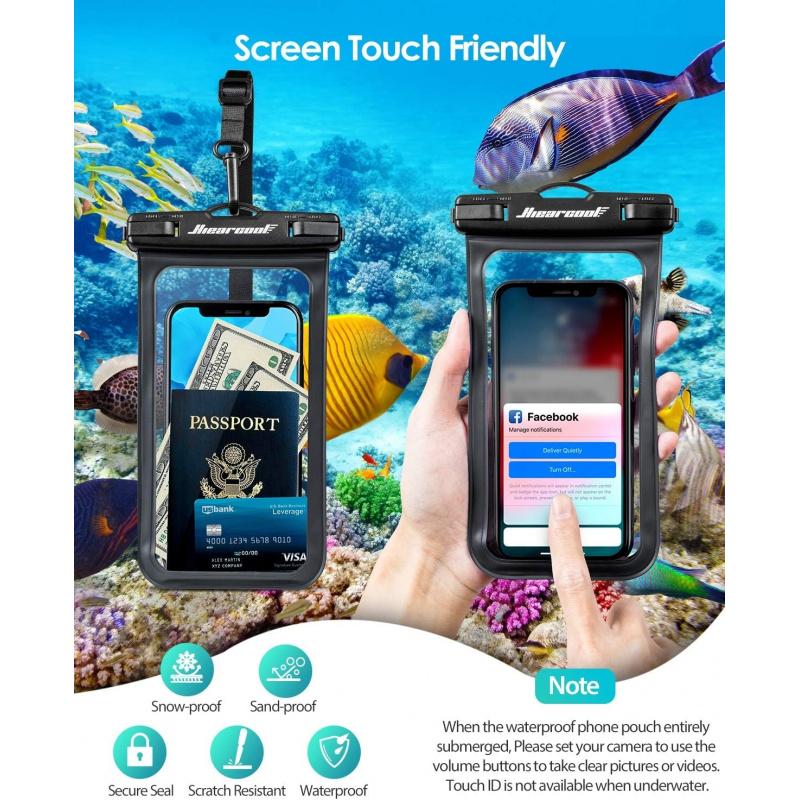 [Mother's Day Gifts]2 Pack Waterproof Phone Pouch, Touch Sensitive, Underwater Dry Bag Phone Case for Drifting Diving Swimming