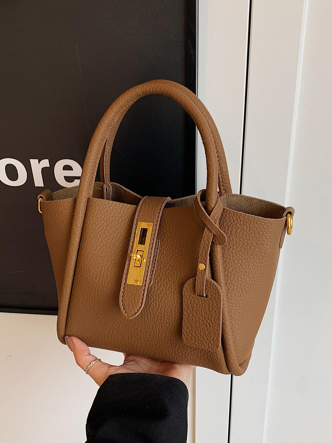 Women's Fashionable Temperament Handbag, Simple Retro Style Versatile Handbag for Work, School, Daily Commuting, Practical Gift Giving Handbag, Pu Leather Bag